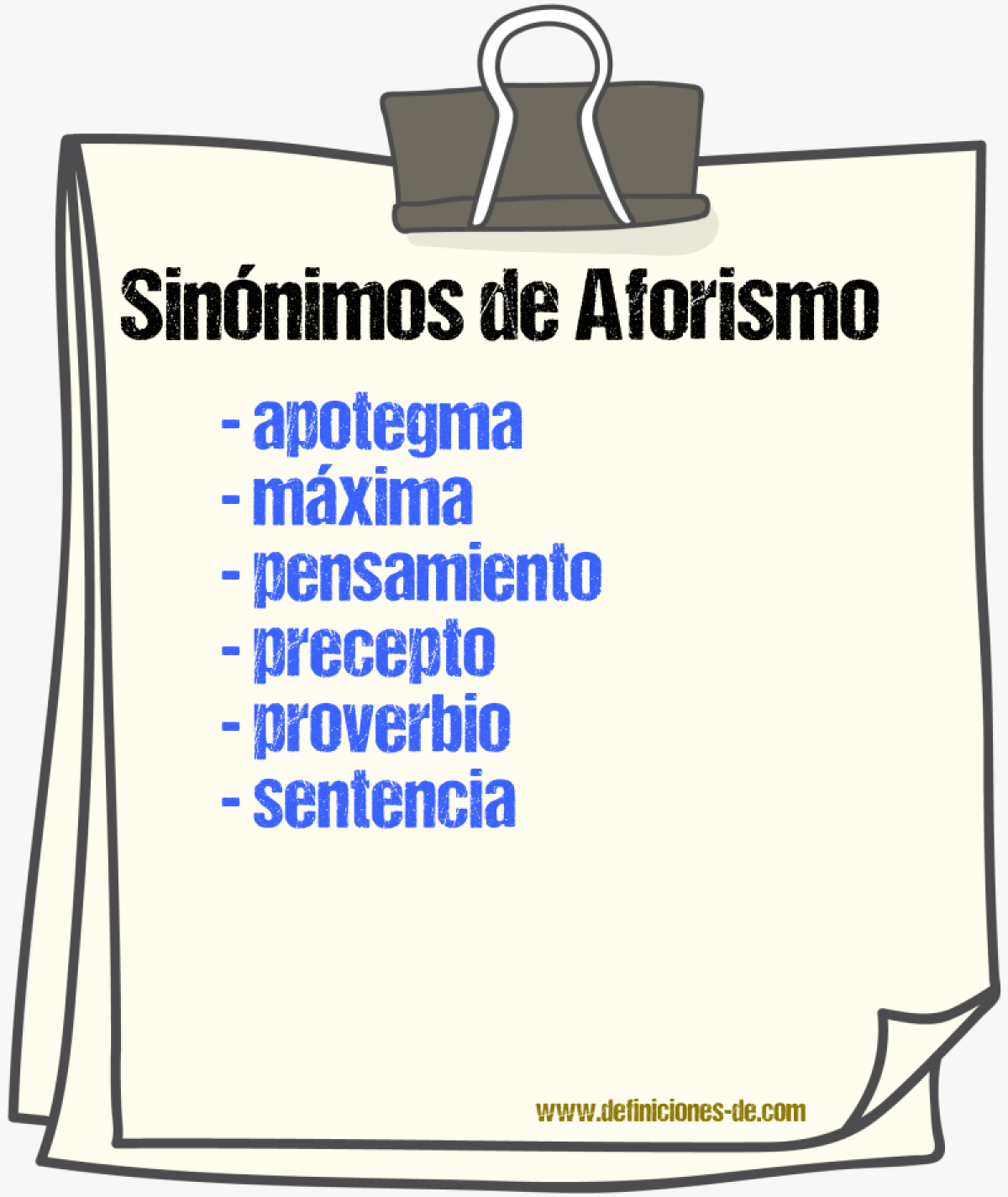 Sinnimos de aforismo