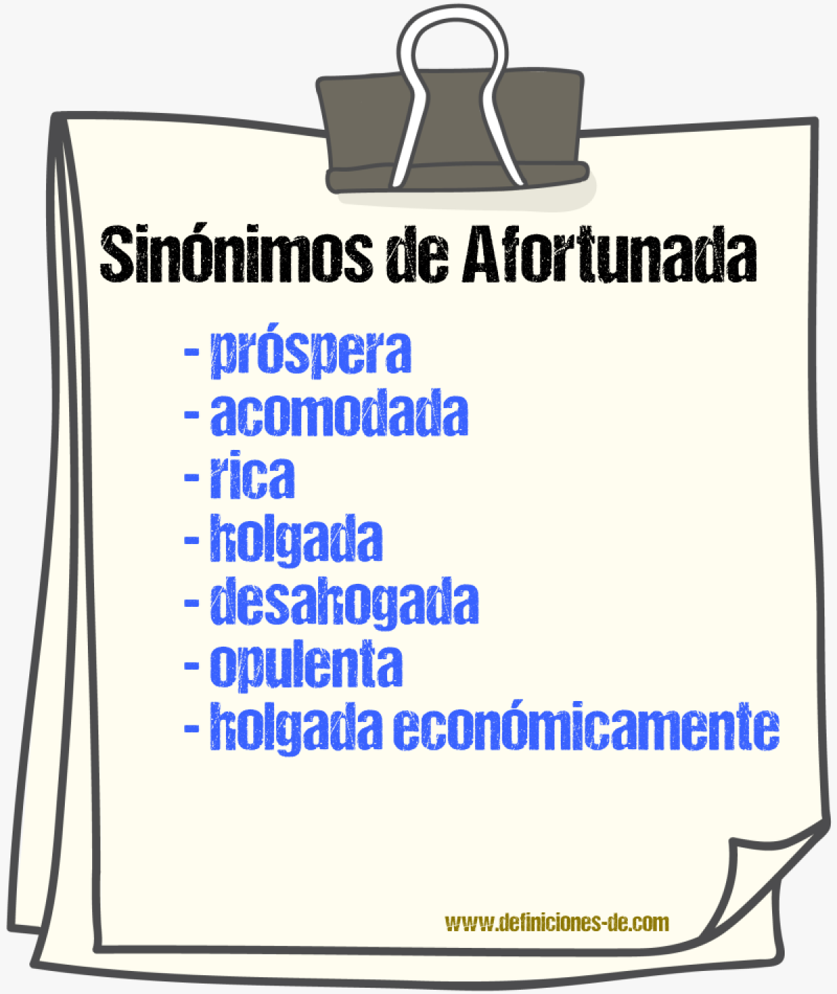 Sinónimos de afortunada