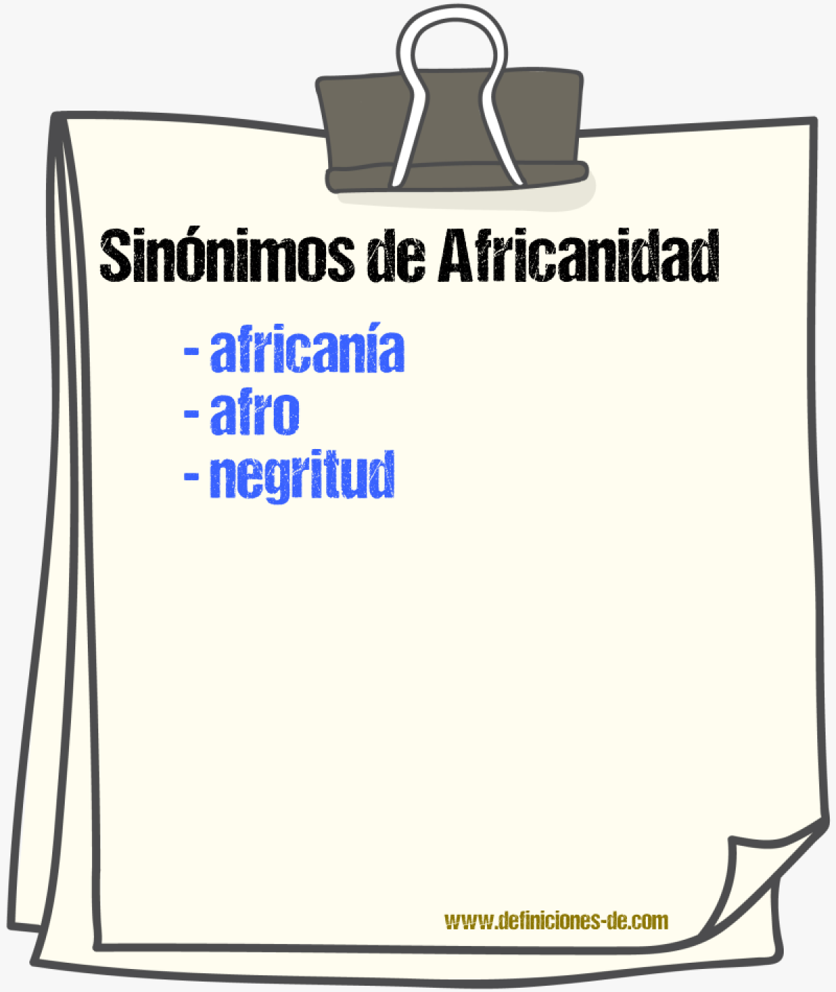 Sinnimos de africanidad