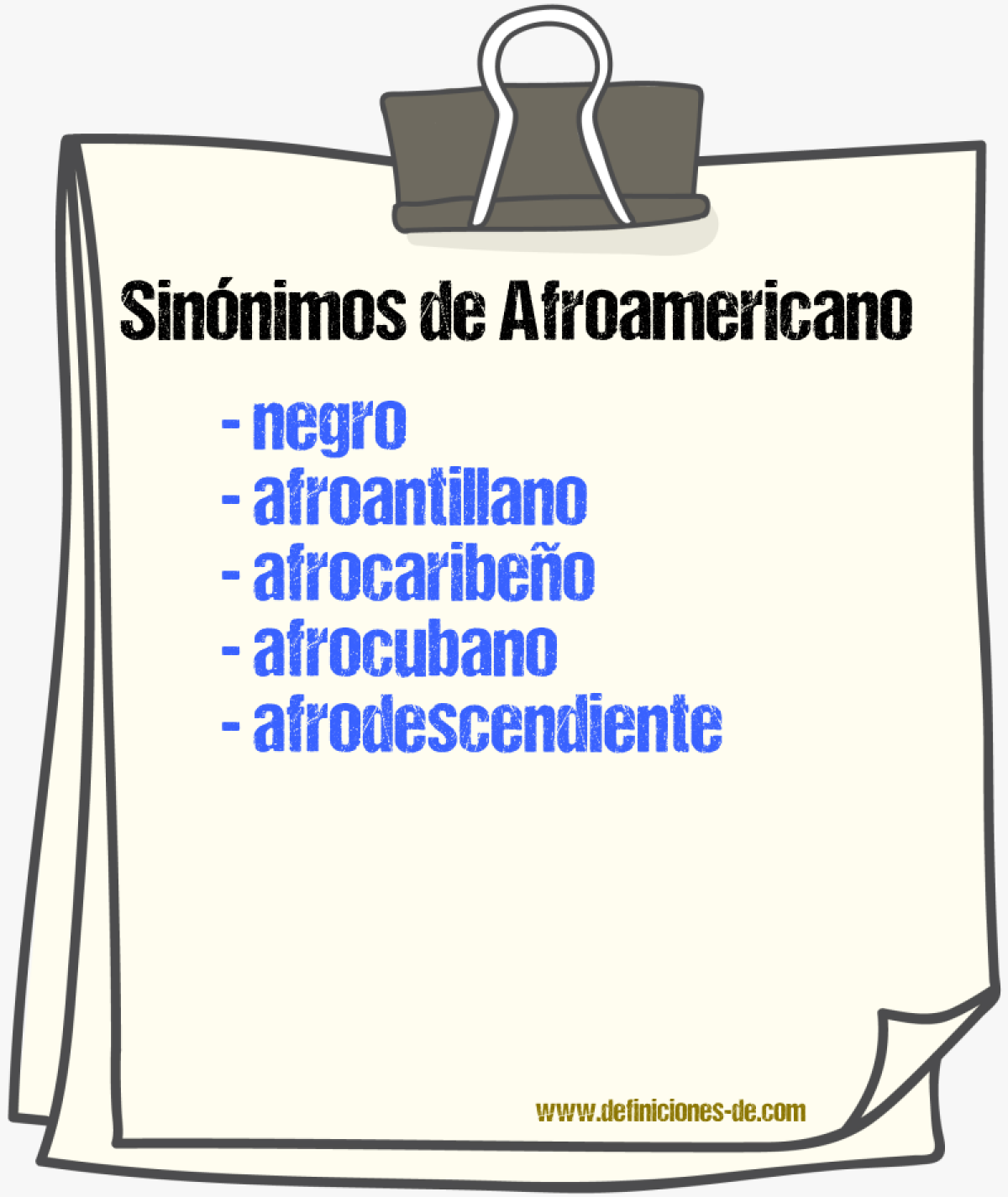 Sinnimos de afroamericano