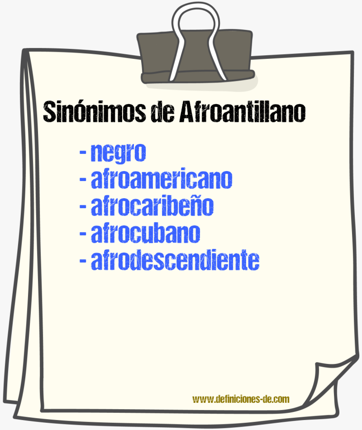 Sinnimos de afroantillano