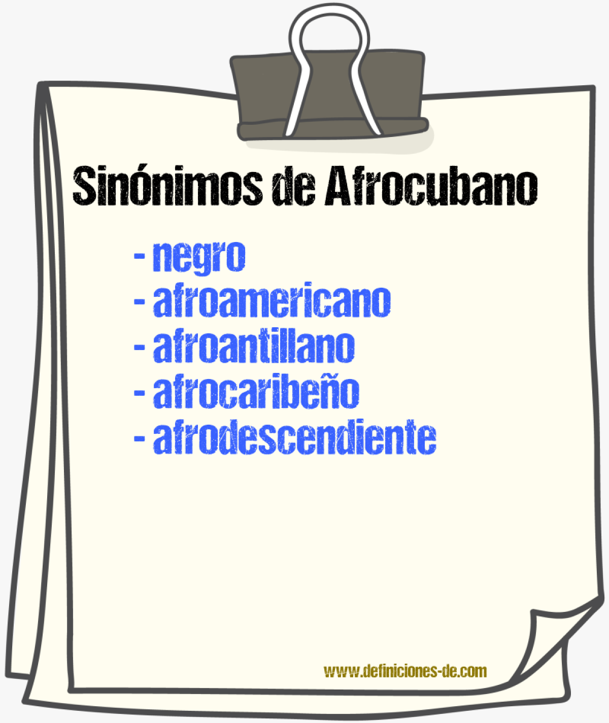 Sinnimos de afrocubano