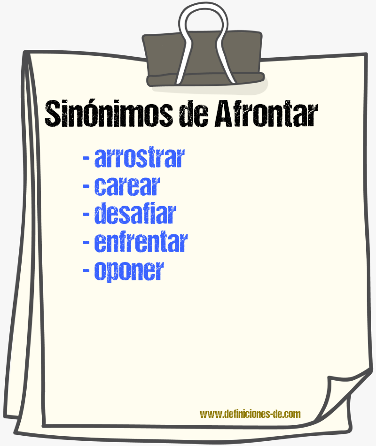 Sinnimos de afrontar