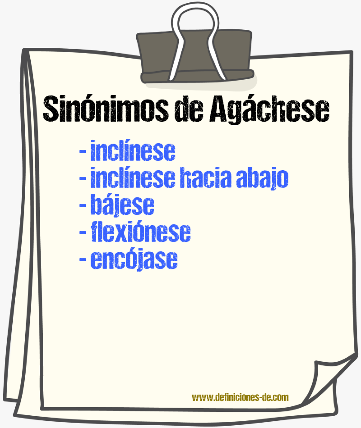 Sinónimos de agáchese