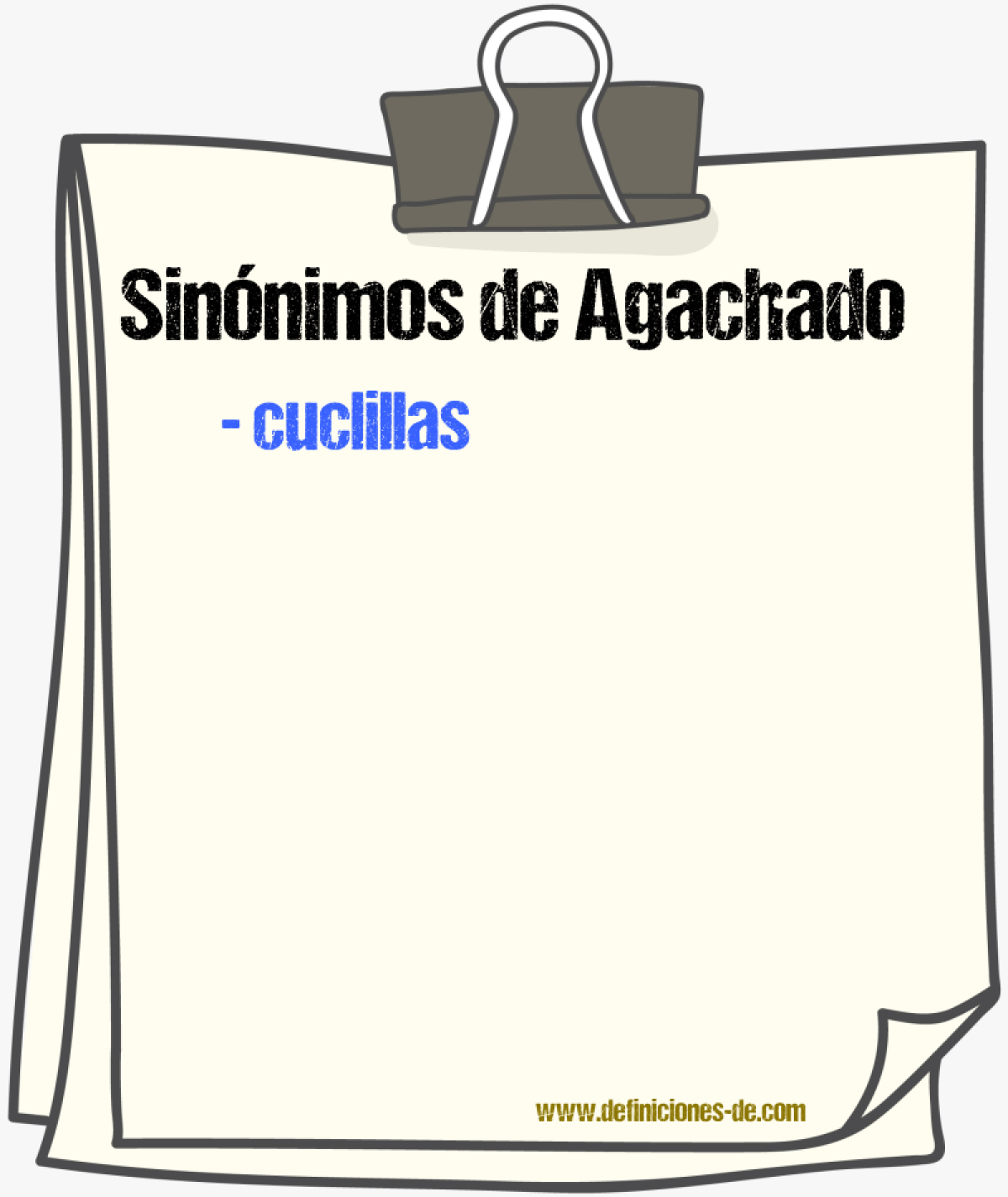 Sinnimos de agachado