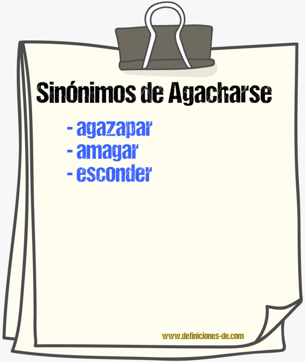 Sinnimos de agacharse