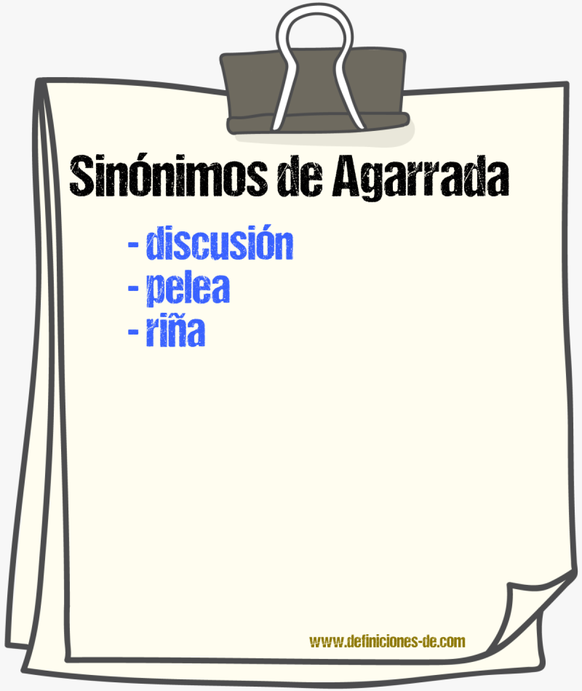 Sinnimos de agarrada