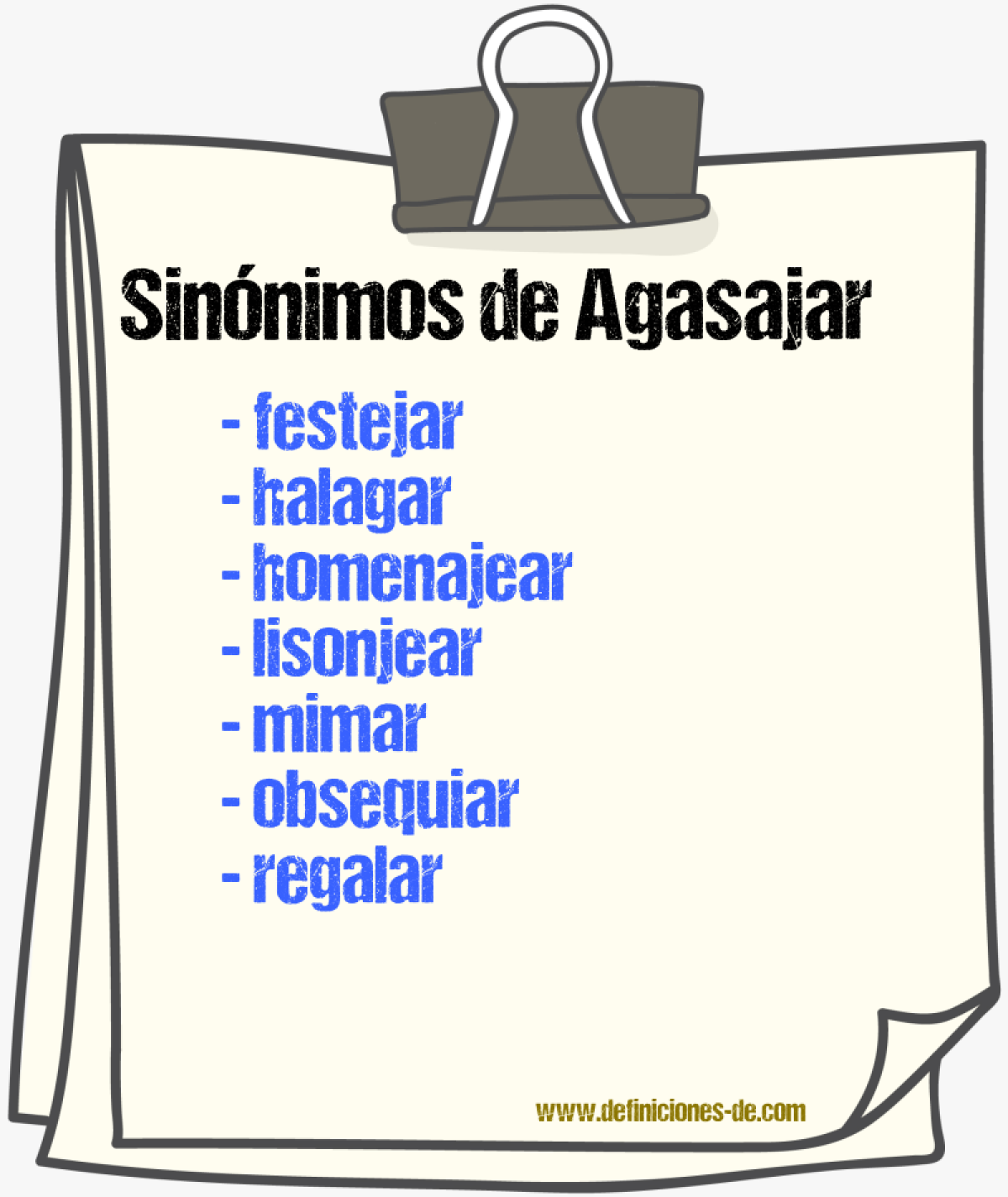 Sinnimos de agasajar