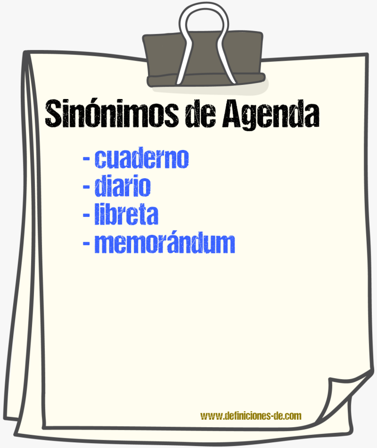 Sinnimos de agenda