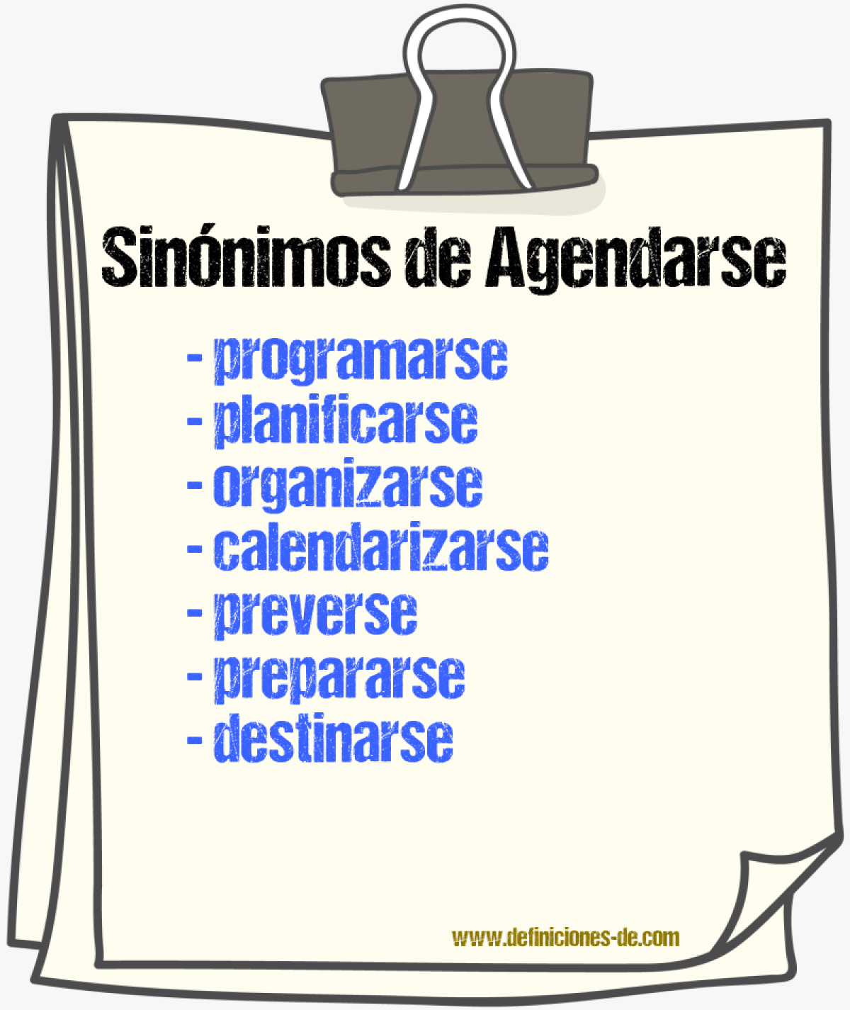 Sinónimos de agendarse