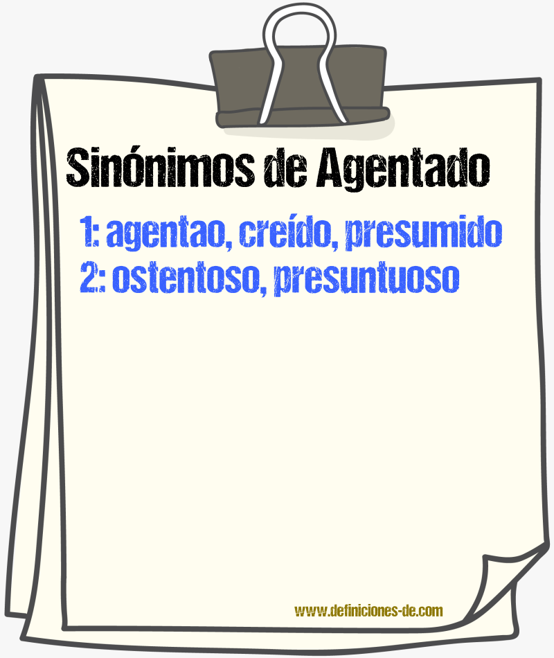 Sinnimos de agentado