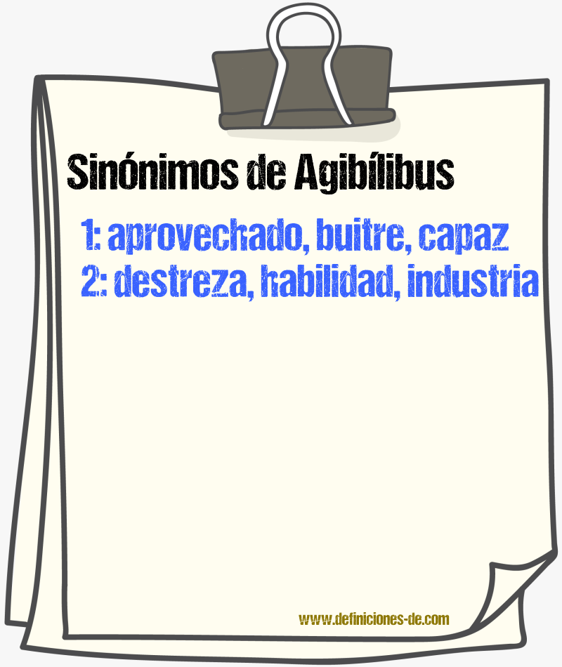 Sinnimos de agiblibus