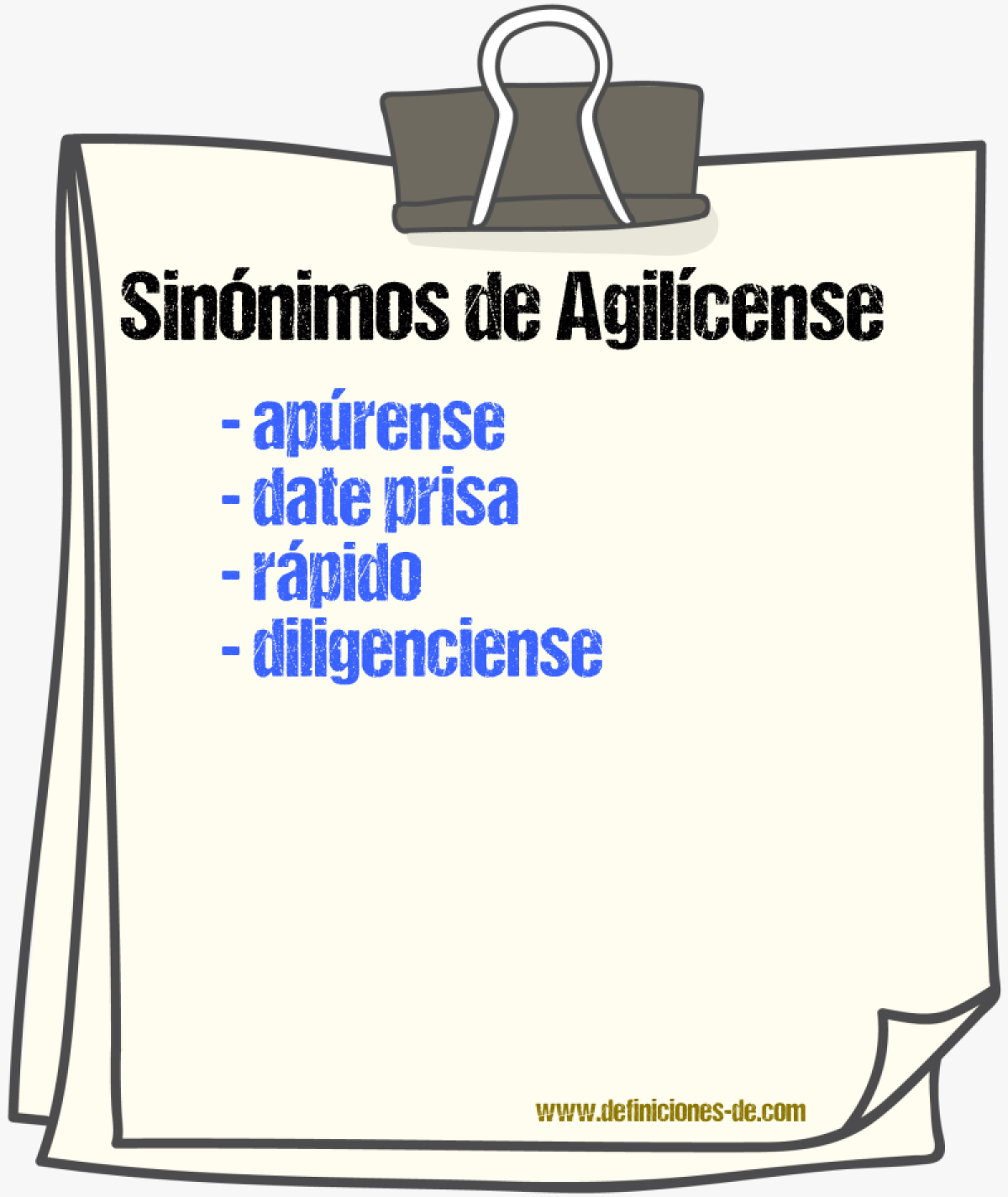 Sinónimos de agilícense