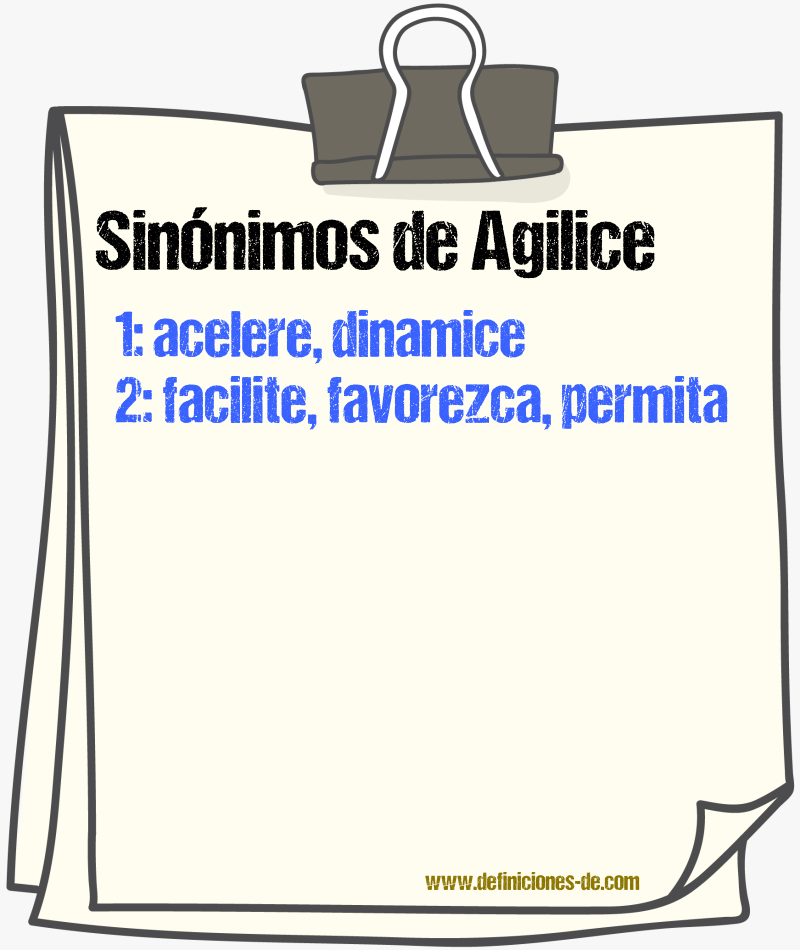 Sinónimos de agilice