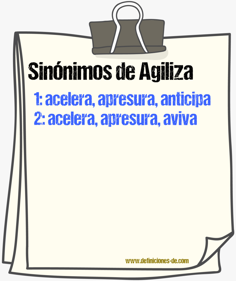 Sinónimos de agiliza