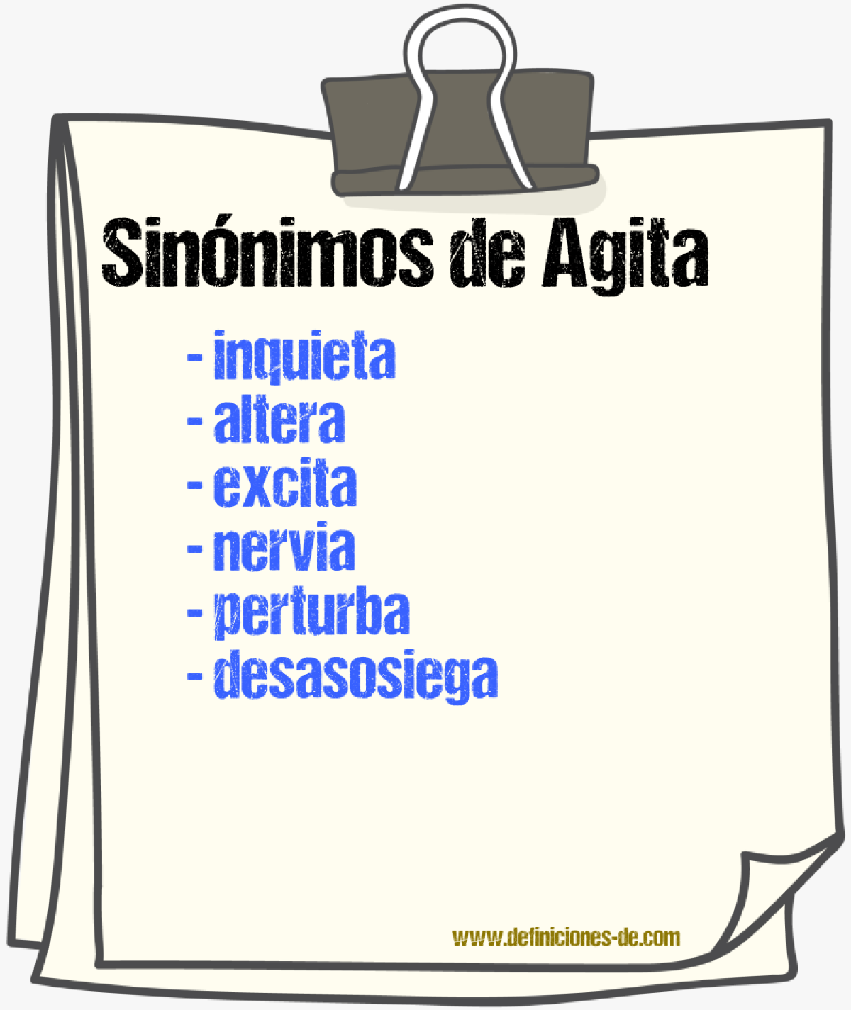 Sinónimos de agita