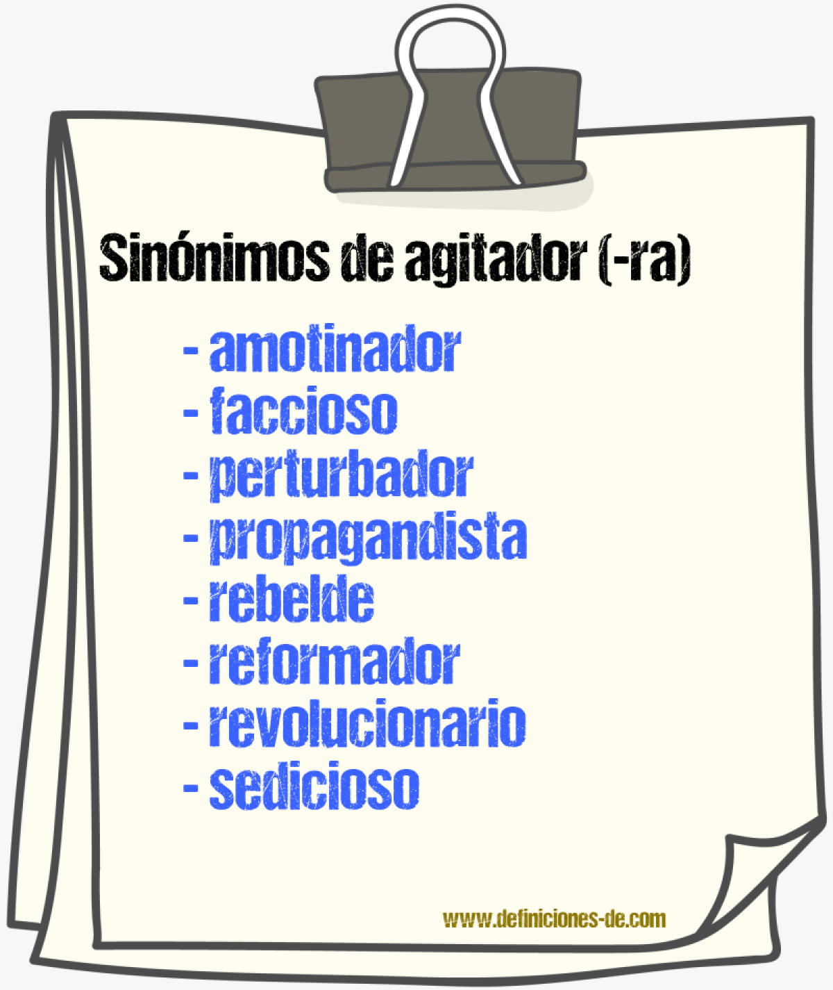 Sinnimos de agitador