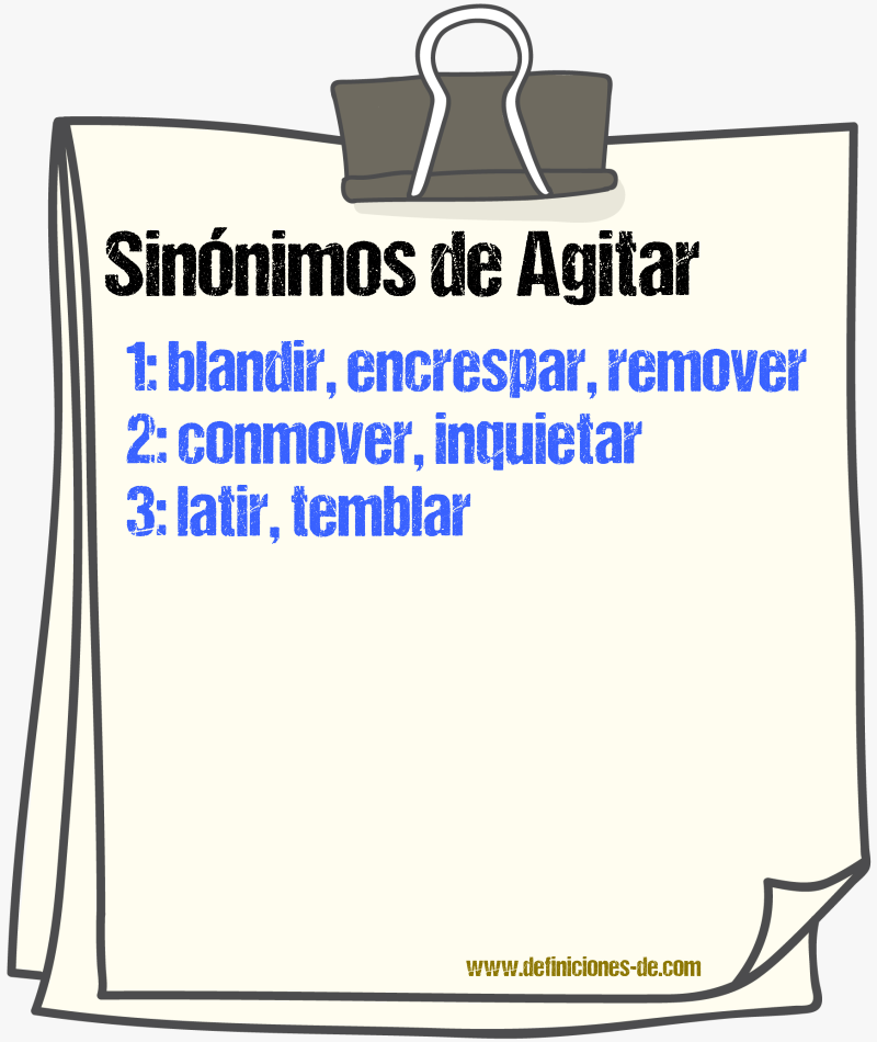 Sinnimos de agitar