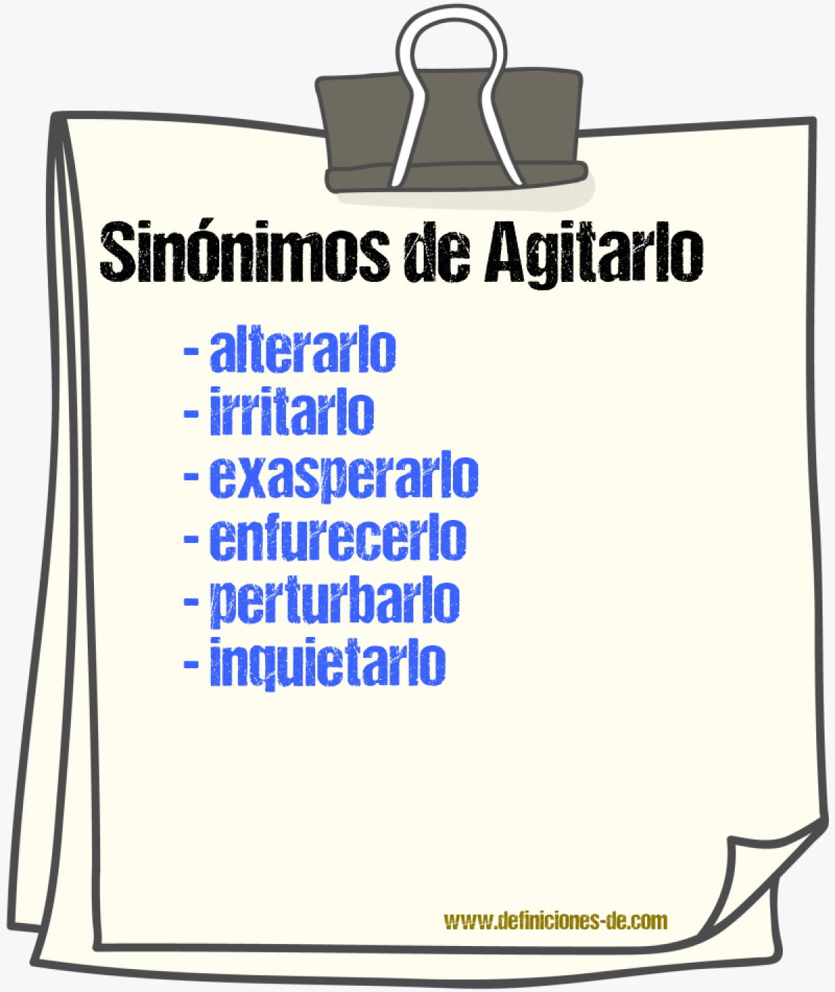 Sinónimos de agitarlo