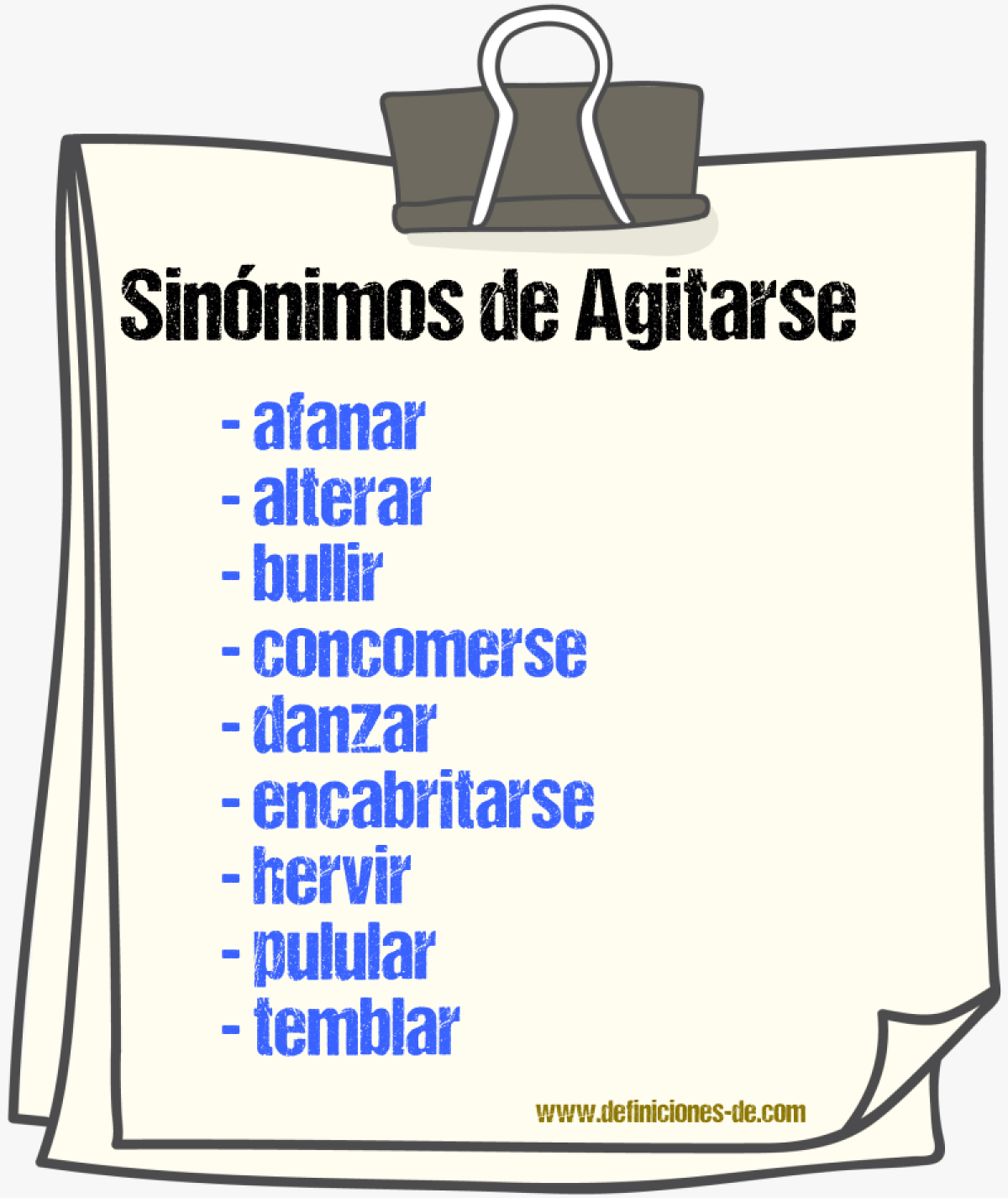 Sinnimos de agitarse