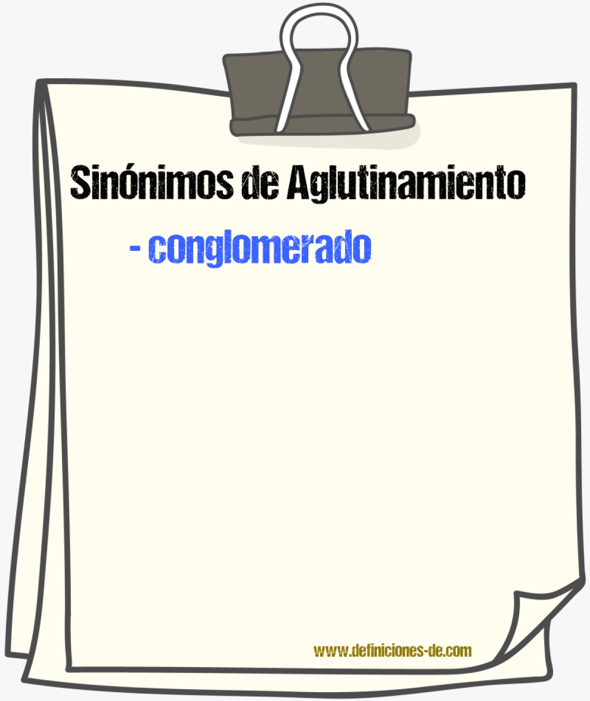 Sinnimos de aglutinamiento