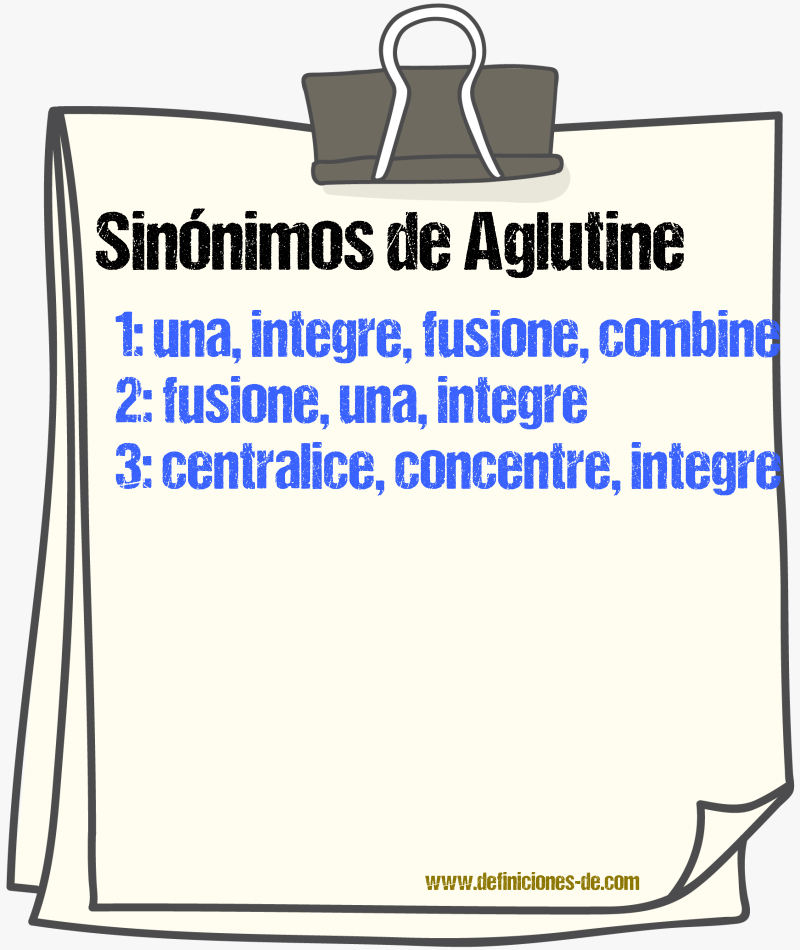 Sinónimos de aglutine