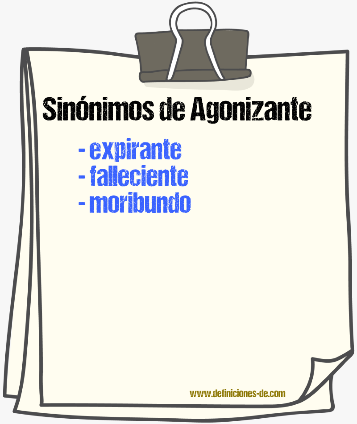 Sinnimos de agonizante