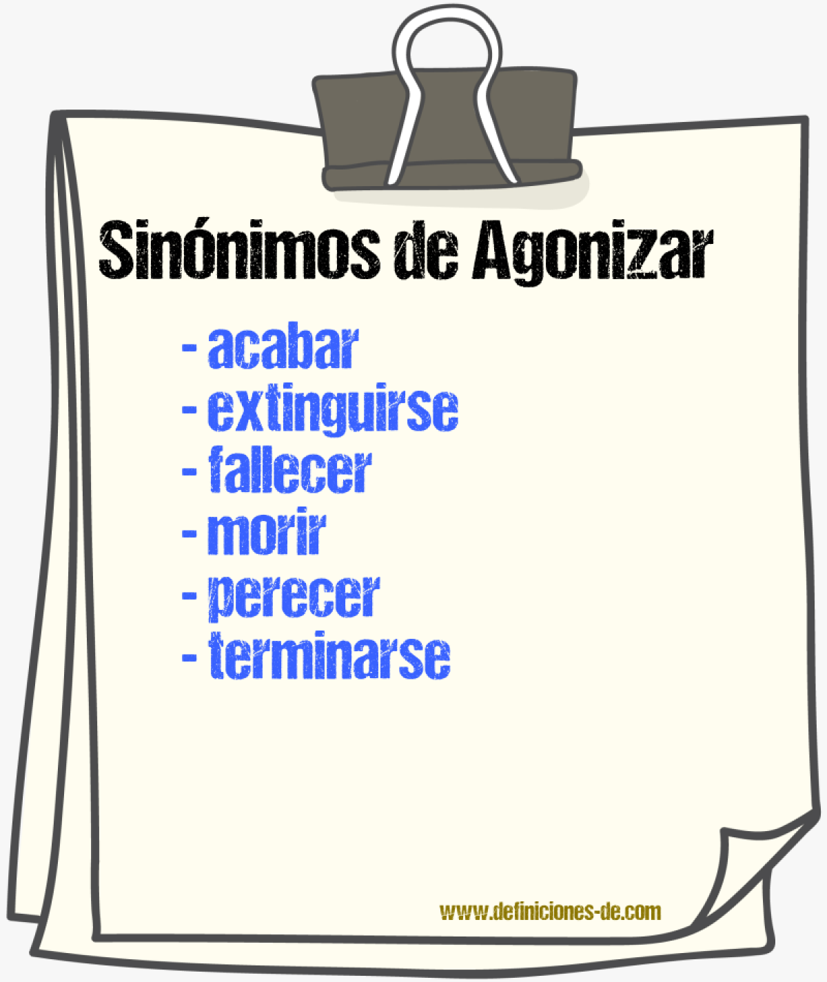 Sinnimos de agonizar