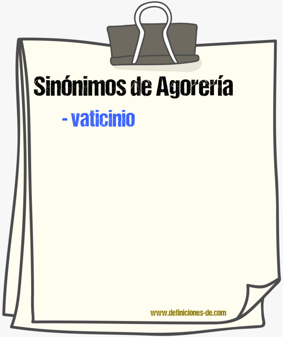 Sinnimos de agorera