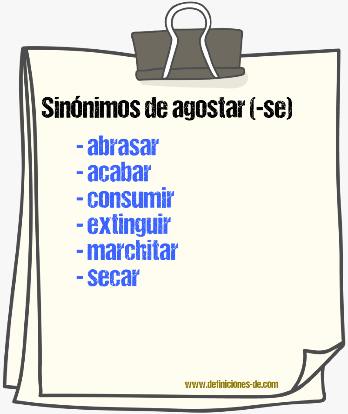 Sinnimos de agostar