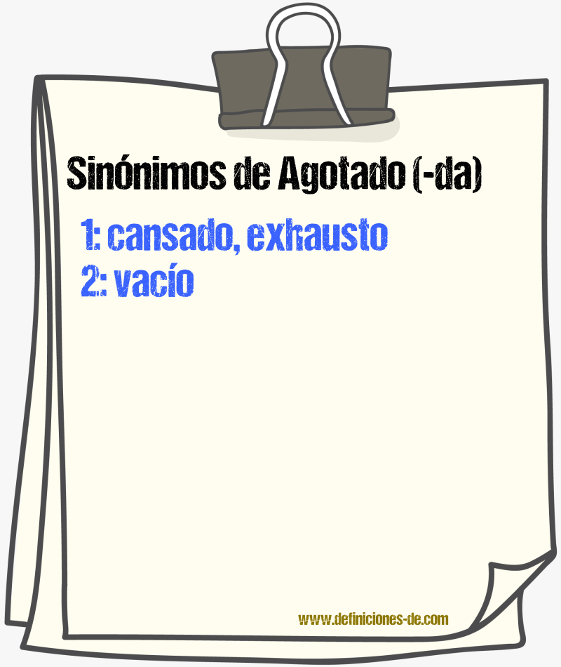 Sinnimos de agotado