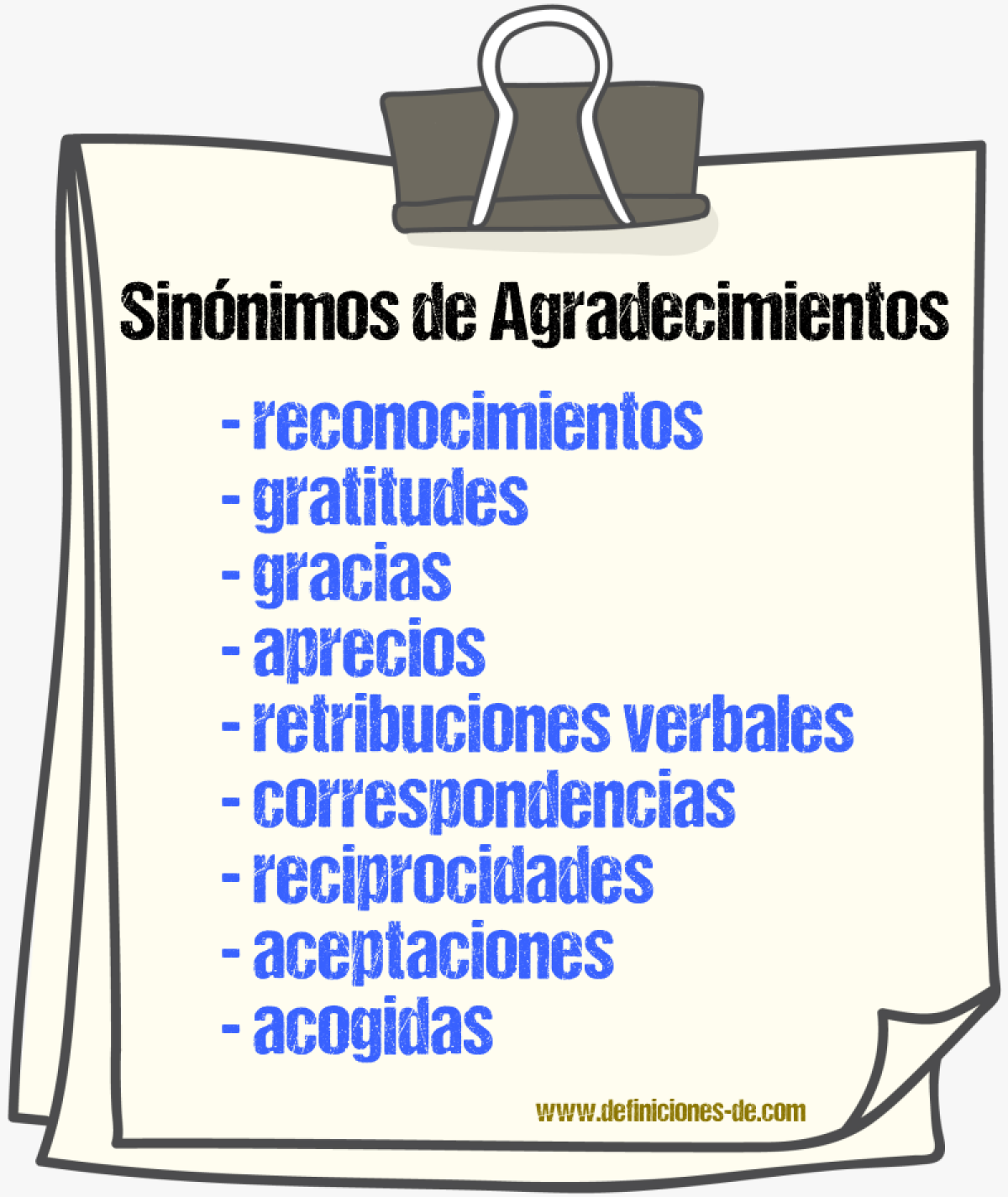 Sinónimos de agradecimientos