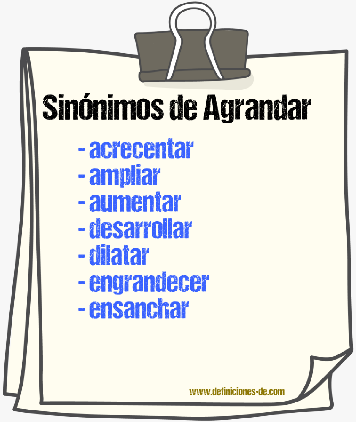 Sinnimos de agrandar