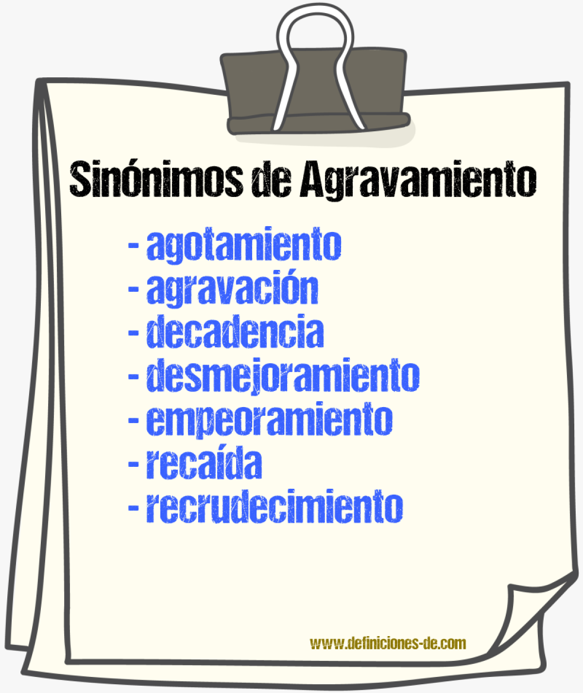 Sinnimos de agravamiento