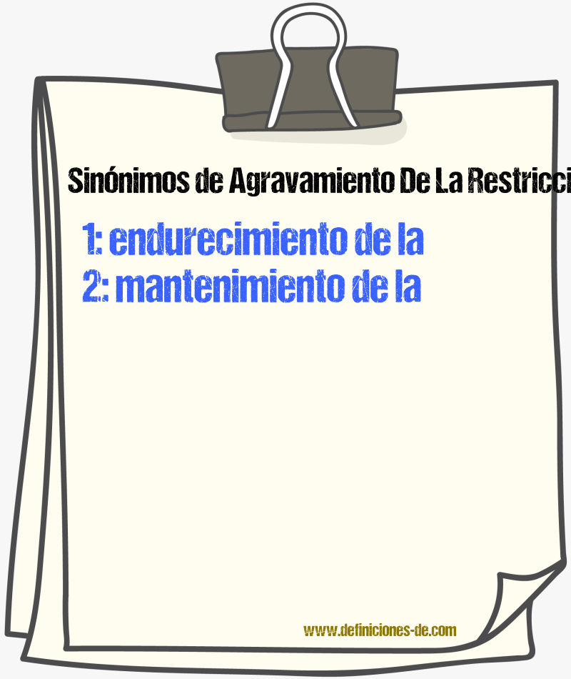 Sinónimos de agravamiento de la restricción