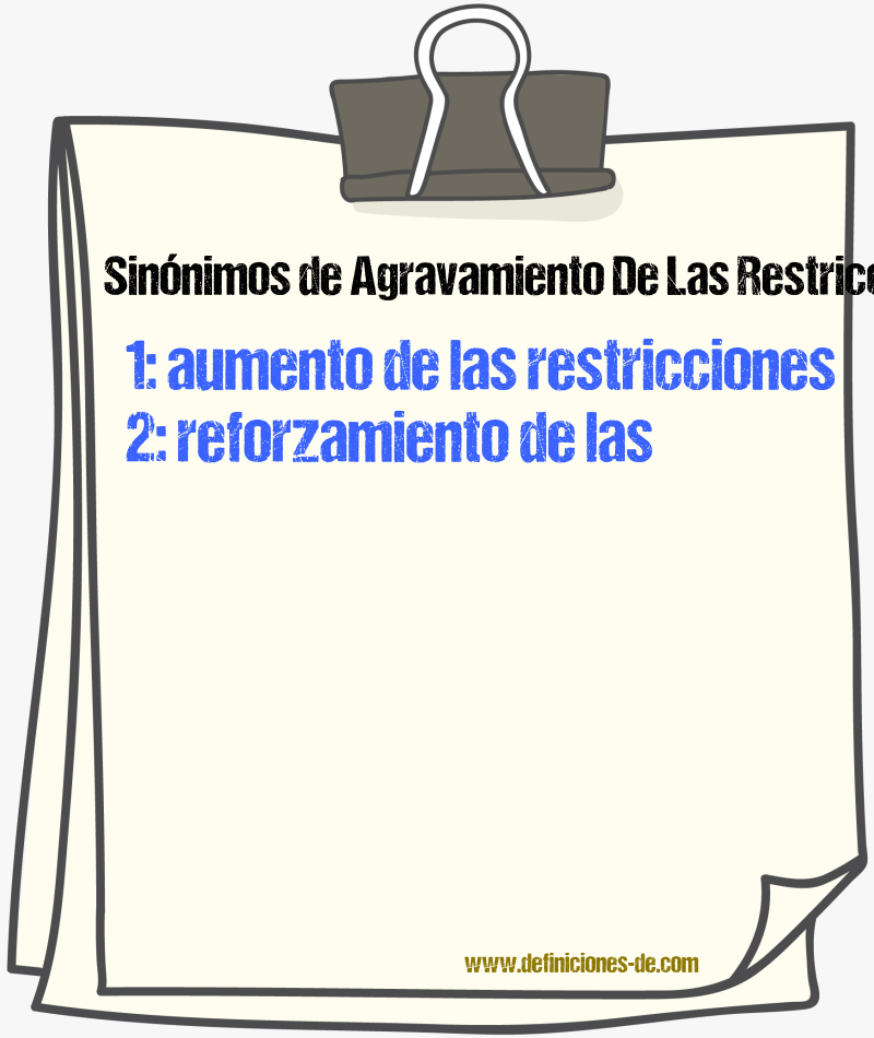 Sinónimos de agravamiento de las restricciones