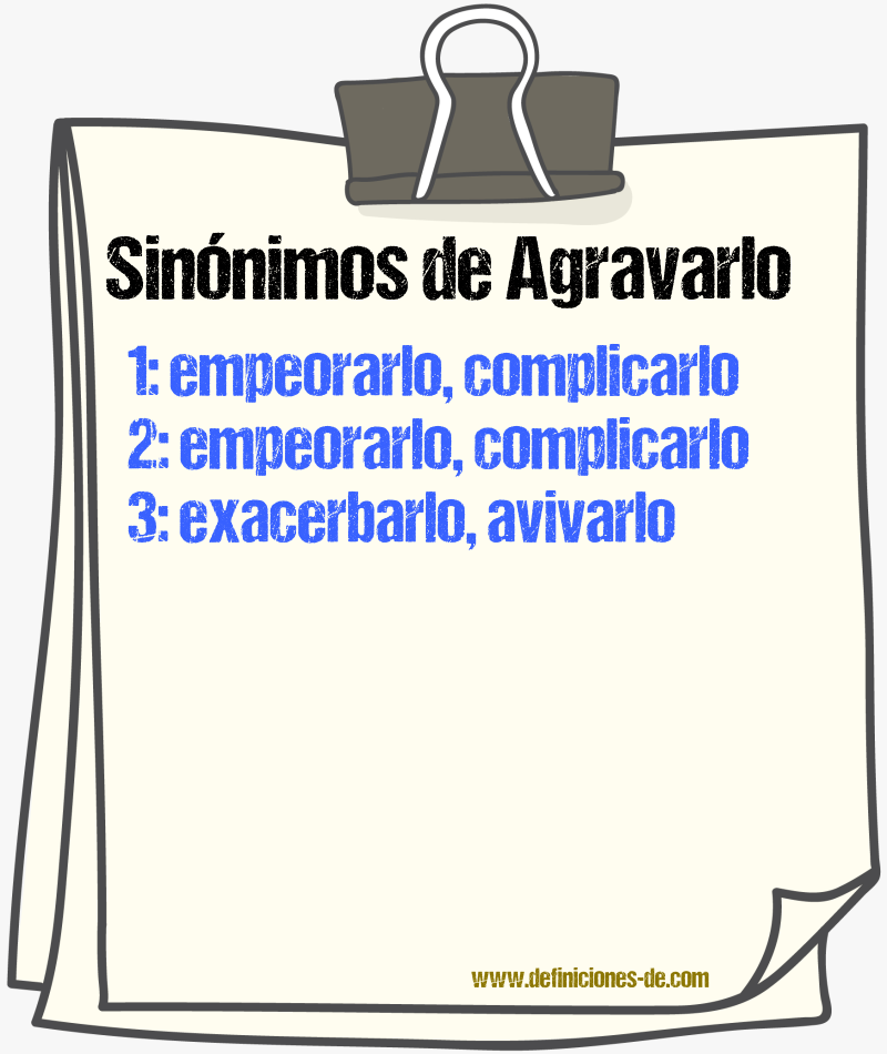Sinónimos de agravarlo