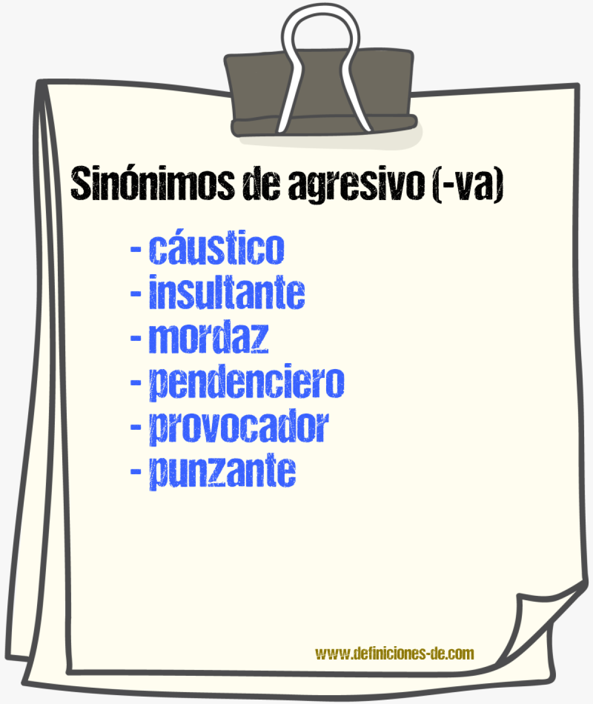 Sinnimos de agresivo