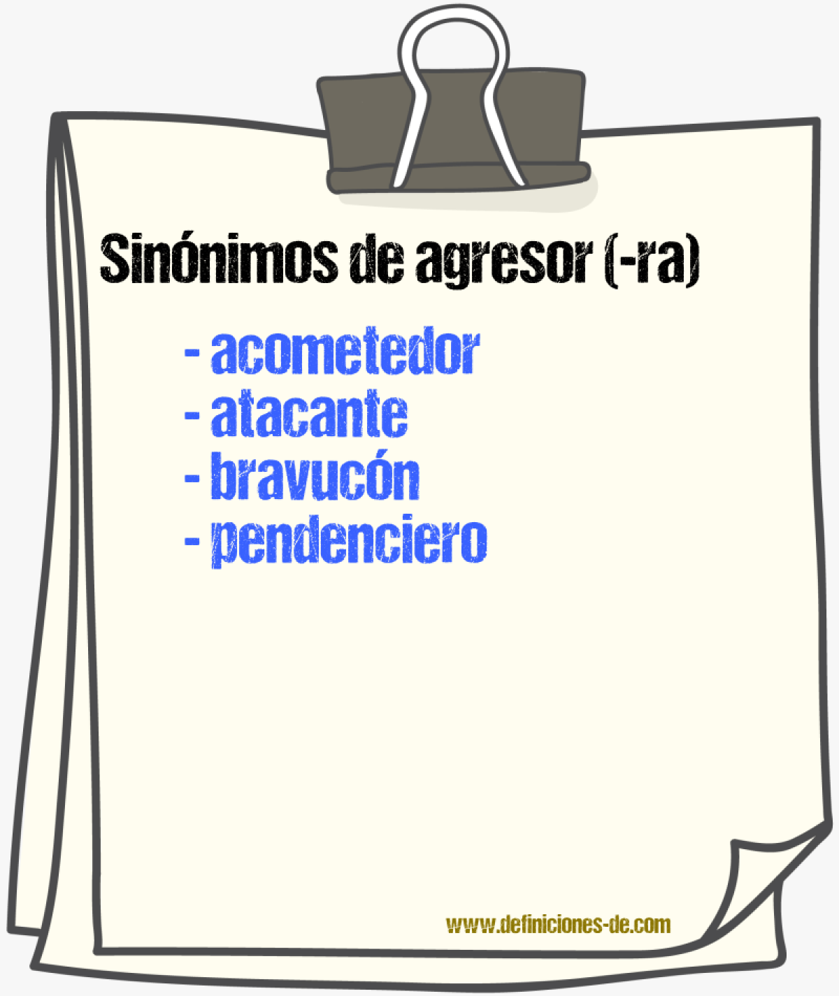 Sinnimos de agresor