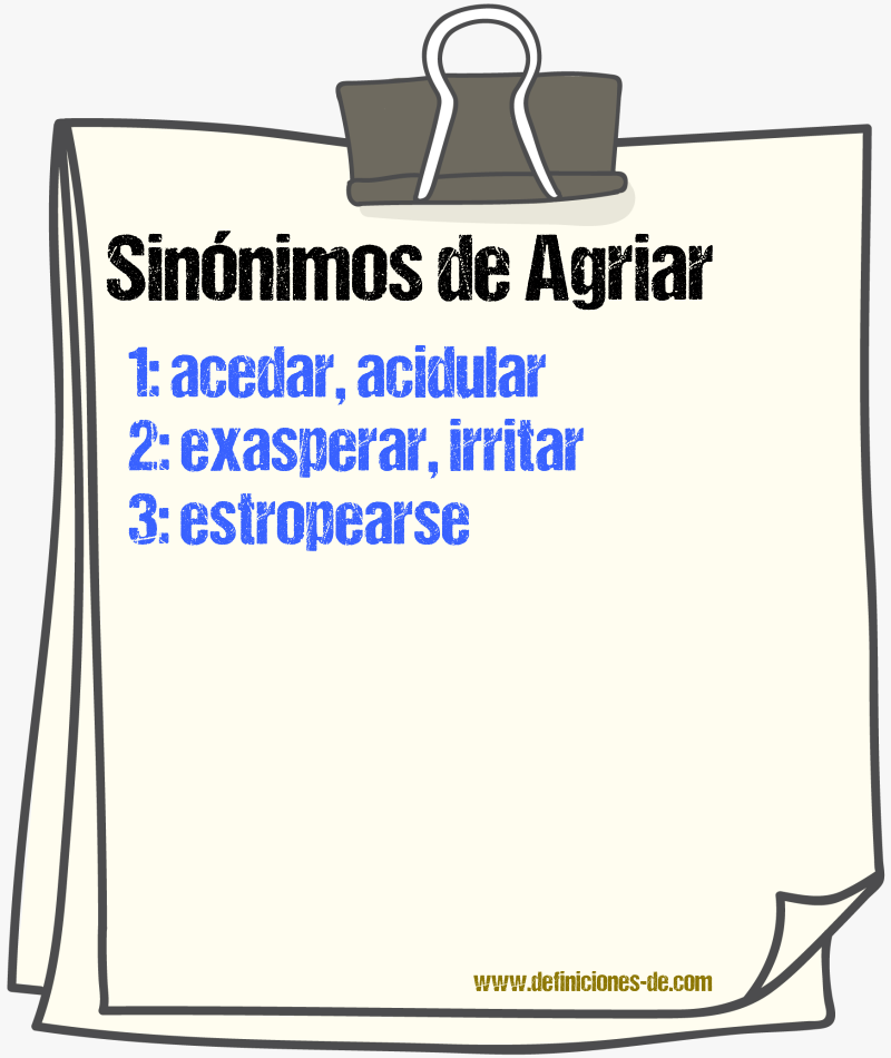 Sinnimos de agriar