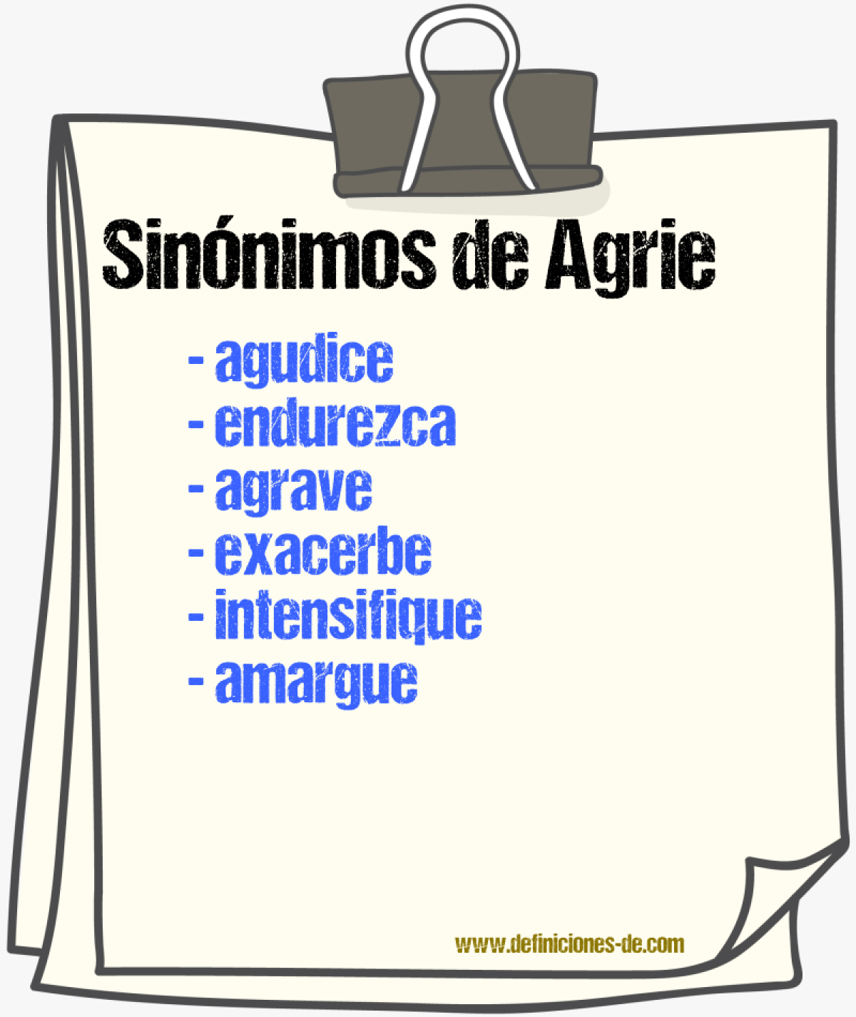 Sinónimos de agrie