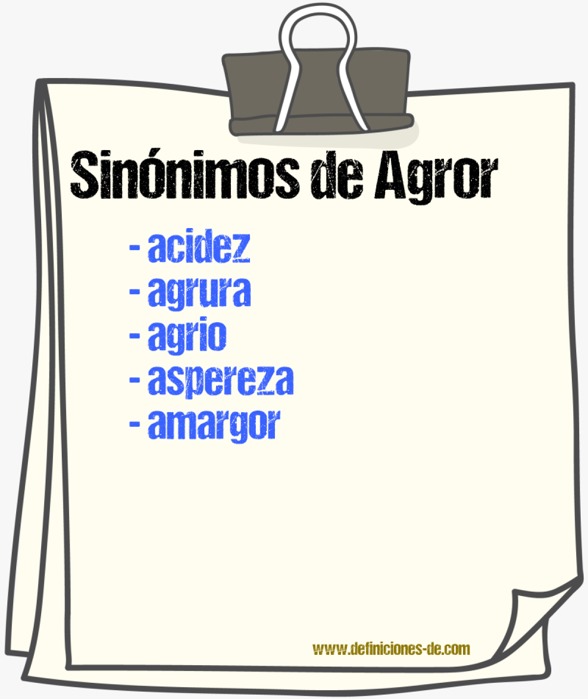 Sinónimos de agror