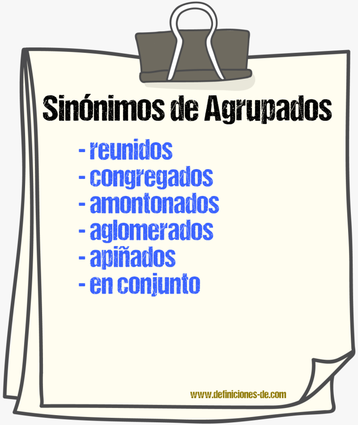 Sinónimos de agrupados