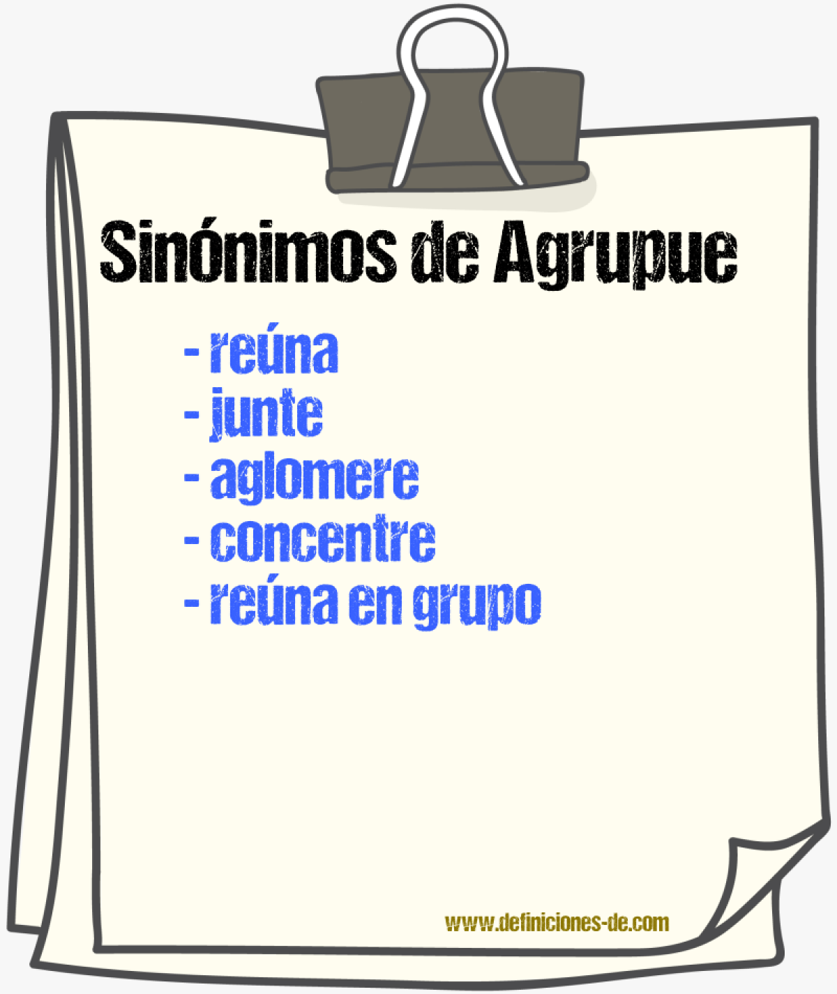 Sinónimos de agrupue