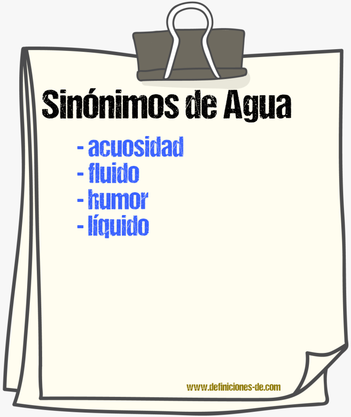 Sinnimos de agua