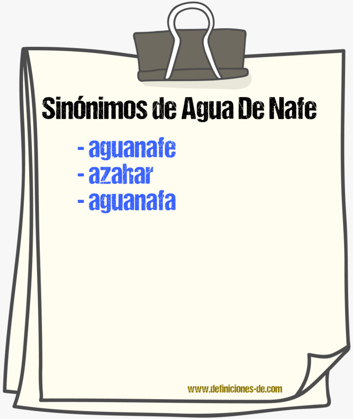 Sinnimos de agua de nafe