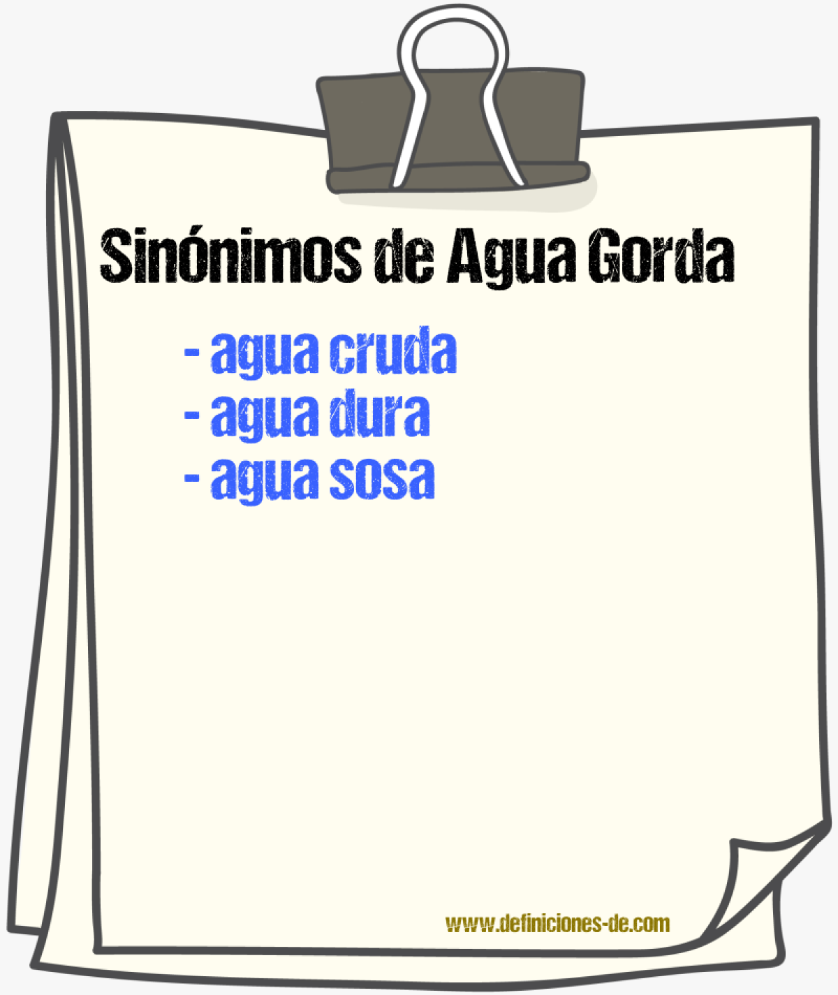 Sinnimos de agua gorda