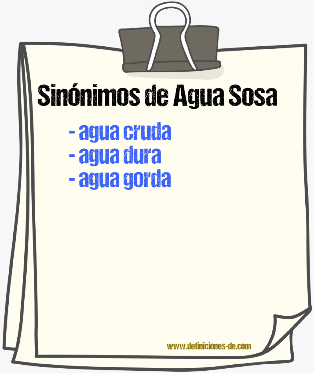 Sinnimos de agua sosa