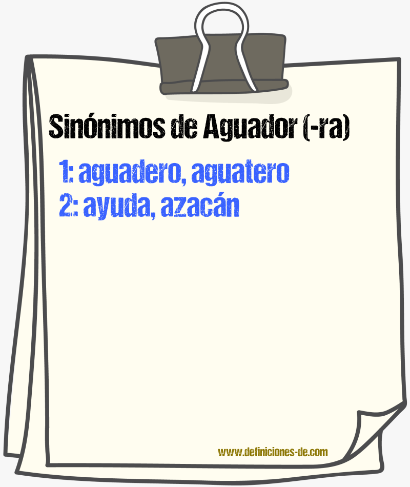 Sinnimos de aguador