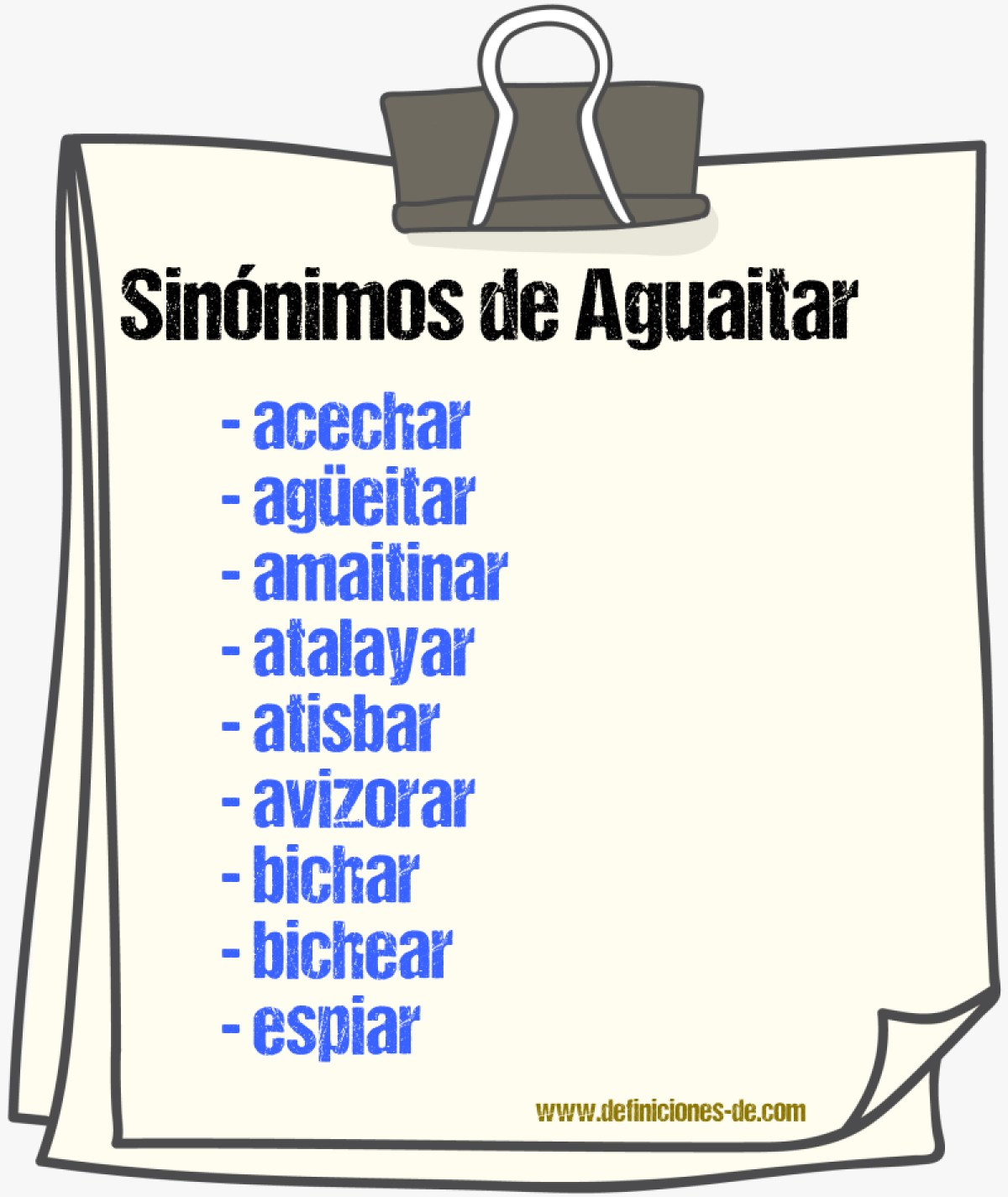 Sinnimos de aguaitar